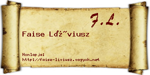 Faise Líviusz névjegykártya